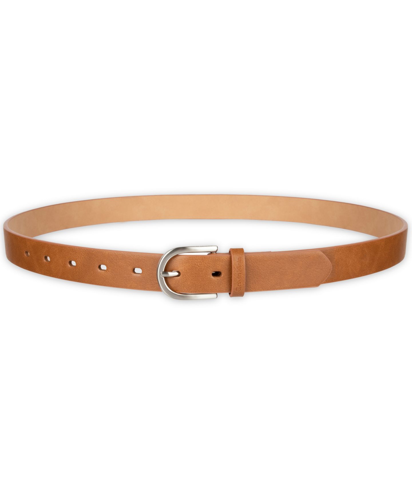 Женские ремни Calvin Klein Two Pack Belt Set - Skinny Monogram Buckle Belt and Harness Buckle Belt Set, цвет: Коньячный / Натуральный — фото 5