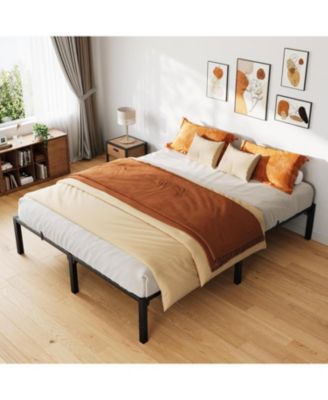 Bed Frame, 14" High Platform Bed Frame, Heavy Duty Steel Slat Support Size with Storage Space, Support Up to 800 LBS, No Screws Needed