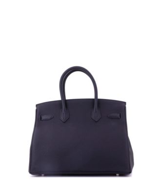 Birkin 30 Handbag Blue Togo with Palladium Hardware