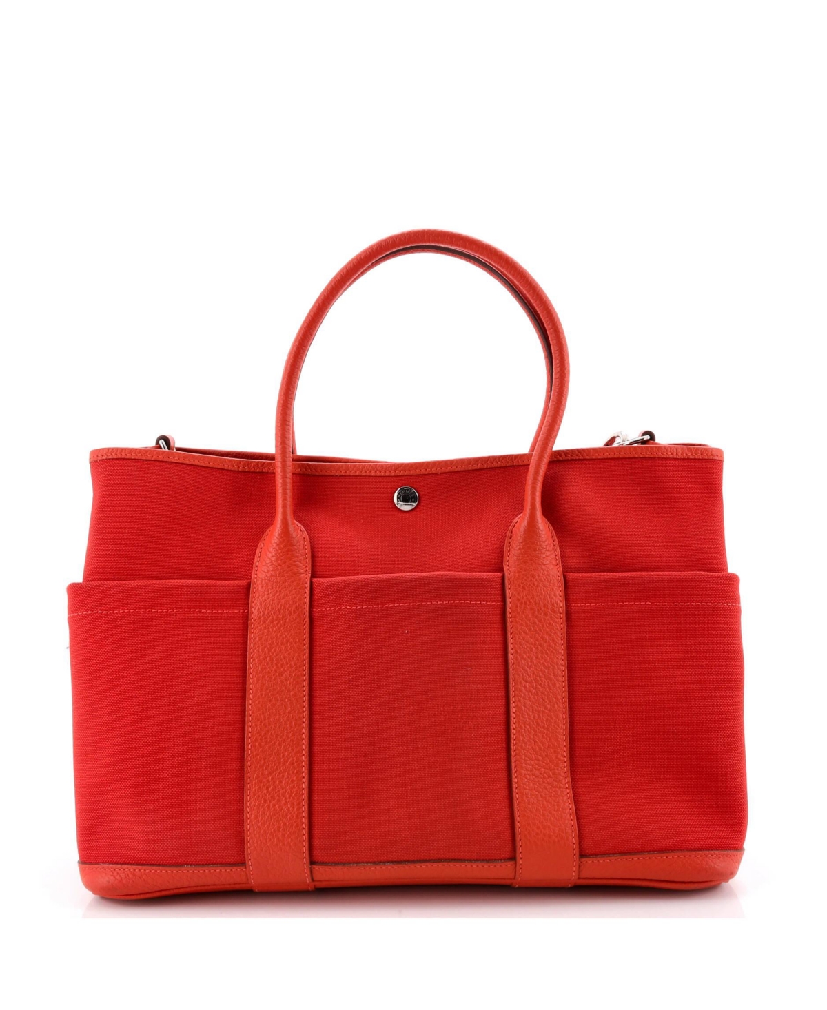 Pre-Owned HERMES 36 Garden Party Pockets Tote Toile and Leather