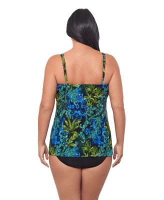 Plus Size Underwire High Scoop Neck Tankini Top