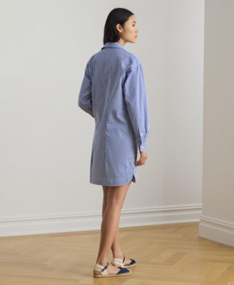 Women's Striped Collared Shirt Dress