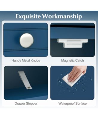 Wood Freestanding Floor Storage Cabinet with Drawer and Shelf