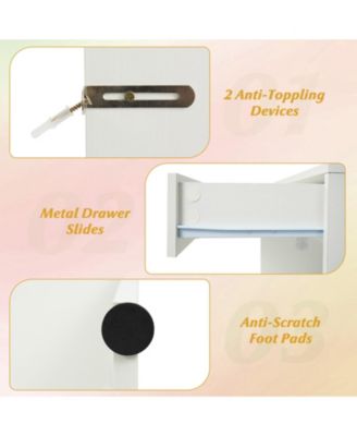 31.5" Vanity Desk with Lighted Mirror, 3 Lighting Modes, and Storage Shelves