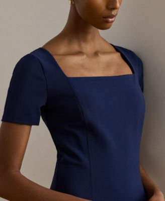 Women's Faille Short-Sleeve Cocktail Dress