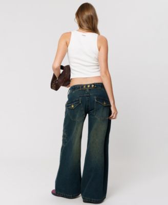 Women's Mega Riley Engineered Low Rise Baggy Jeans