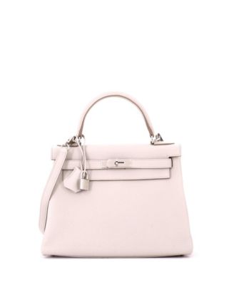 Kelly 28 Handbag Light Togo with Palladium Hardware