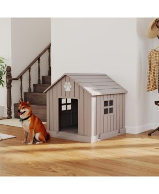 31 inch pointed dog house All Weather Insulated Shelter for Medium Dogs with Waterproof Design