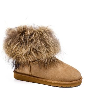 Women's Shearling and Raccoon Hair Boots CY2469