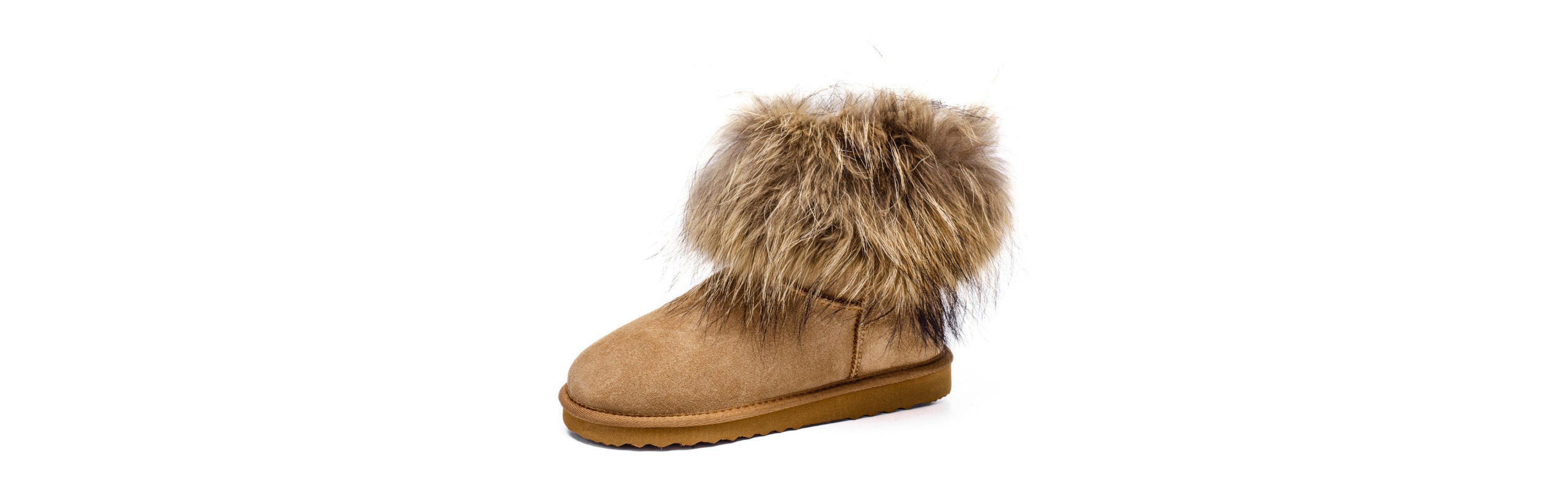 Pazstor Women's Shearling and Raccoon Hair Boots CY2469