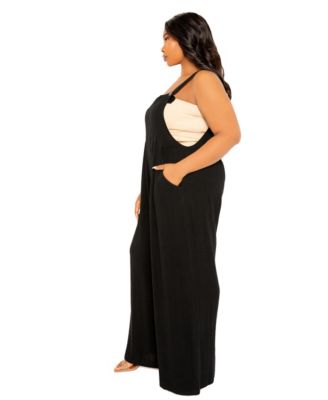 women's Plus Size Wide Leg Linen Jumpsuit