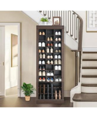 10-Tier Freestanding Shoe Cabinet, 27 Cubbies and Tall Boots Storage, for Entryway, Hallway