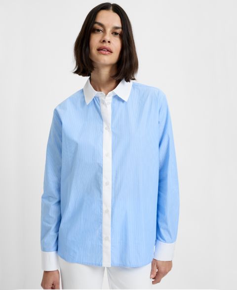 Женская рубашка French Connection Collared Neck Poplin, цвет: Синий