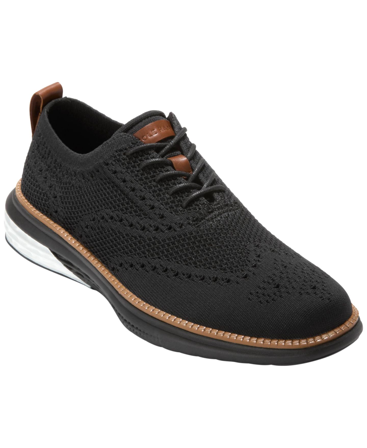 Обувь Cole Haan Men's Grand Hurrion Stitchlite™ Wingtip Oxford Shoes, цвет: Чёрный — фото 1