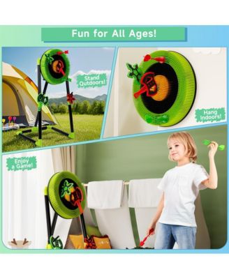 Axe & Dart Throwing Game Set with Target Board for Backyard Parties