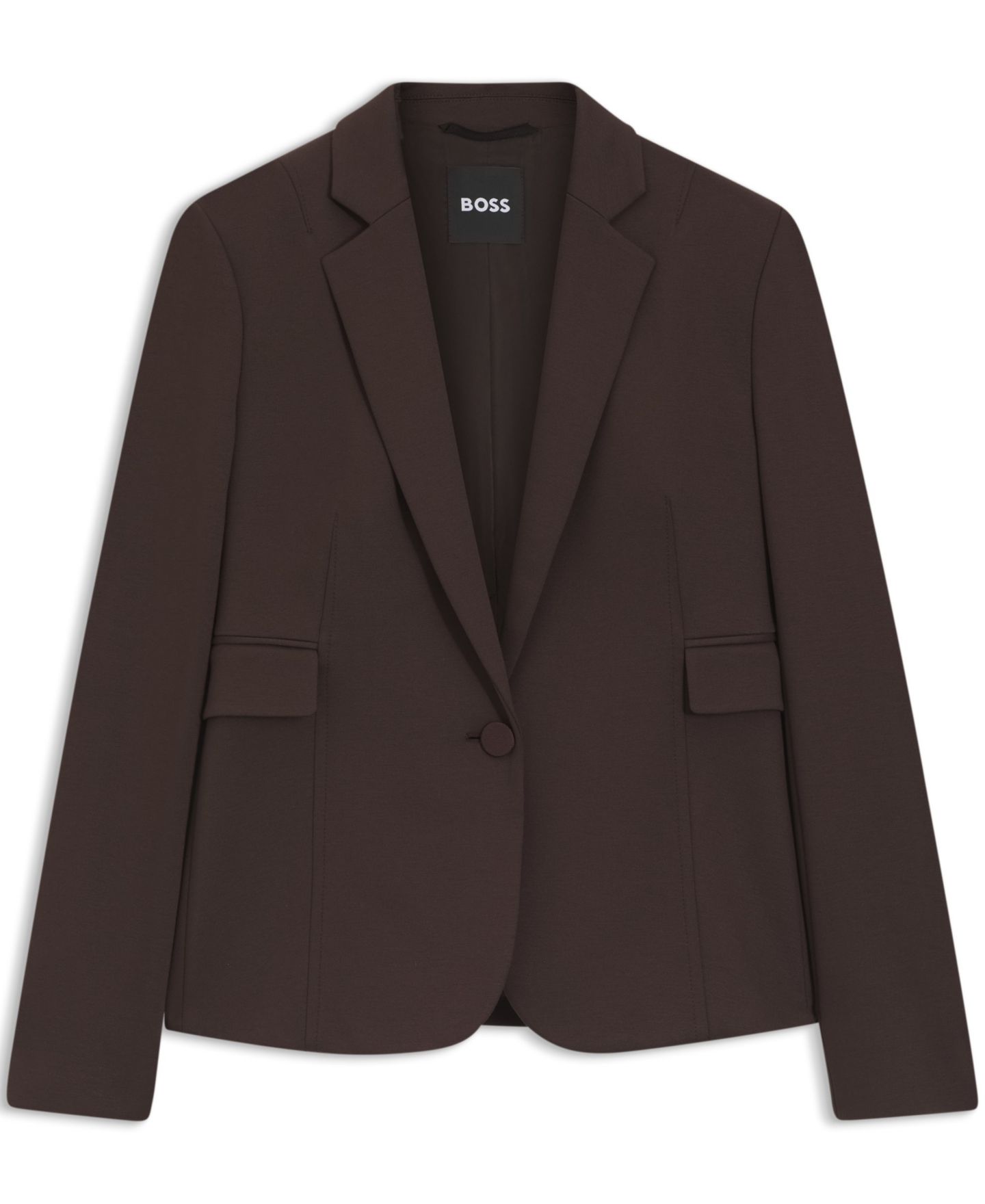 Женский пиджак Hugo Boss BOSS by Angled Darts Slim-Fit Blazer, цвет: Тёмный коричневый — фото 3