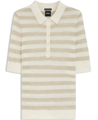 BOSS by Women's Merino Wool Short-Sleeved Sweater