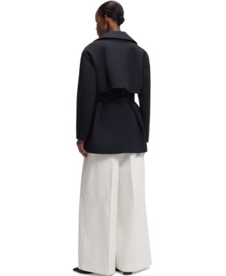 BOSS by Women's Cotton Buckled Belt Trench Coat