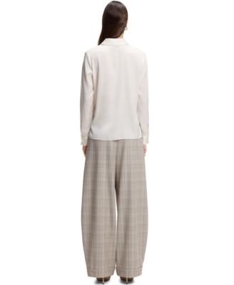 BOSS by Women's Stretch-Silk Satin Regular-Fit Blouse