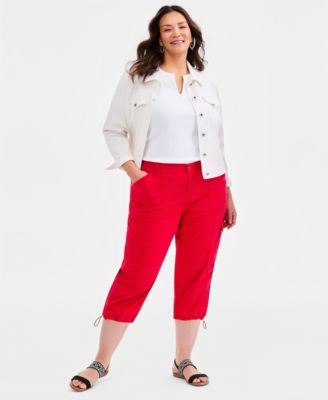 Plus Size Cargo Capri Pants