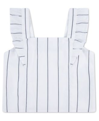 Girls' Flutter-Sleeve Square Neck Top