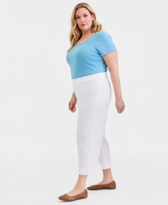 Plus Size High-Rise Shaping Cropped Jeans