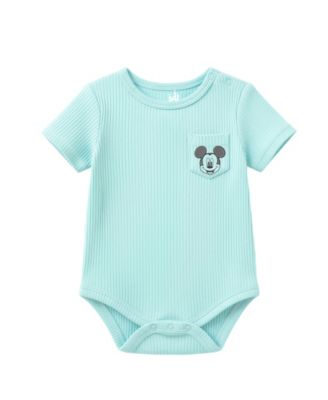 Baby Boys' Mickey Mouse Short-Sleeve Bodysuits, 3-Pack 