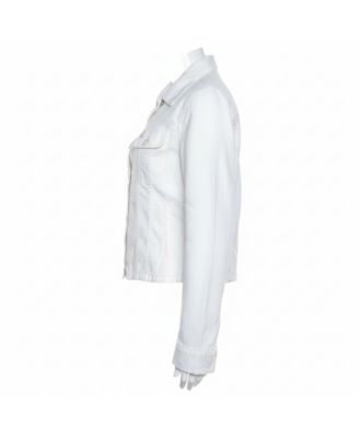 Women's Off White Linen Pocket Detail Button Front Shirt