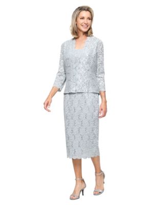 Petite 2-Pc. Lace Jacket & Midi Dress Set