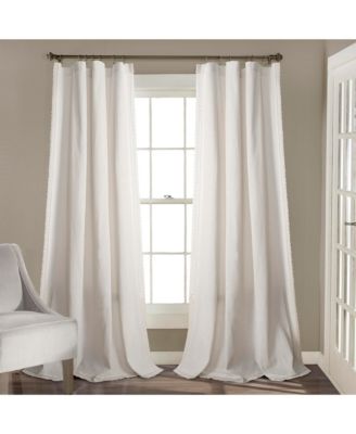 Lush Decor Rosalie Light Filtering Window Curtain Panels, Pair, 54" W x 120" L, Ivory - Lace Curtains for Living Room - Vintage - Cottage Core Decor