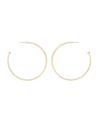Silver Minimal Large Hoop Earrings