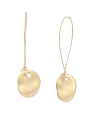 Gold Disc Dangle Earrings