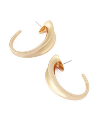 Silver Sculpted Large Hoop Earrings