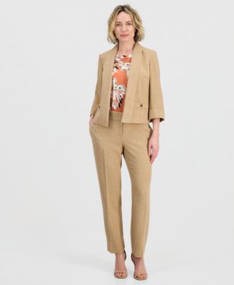 Women's Cuffed 3/4-Sleeve Shawl-Collar Blazer