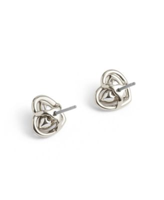 Faux Stone Halo Heart Stud Earrings