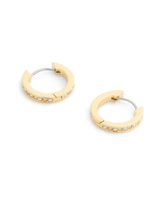 Faux Stone Classic Mother of Pearl Huggie Earrings