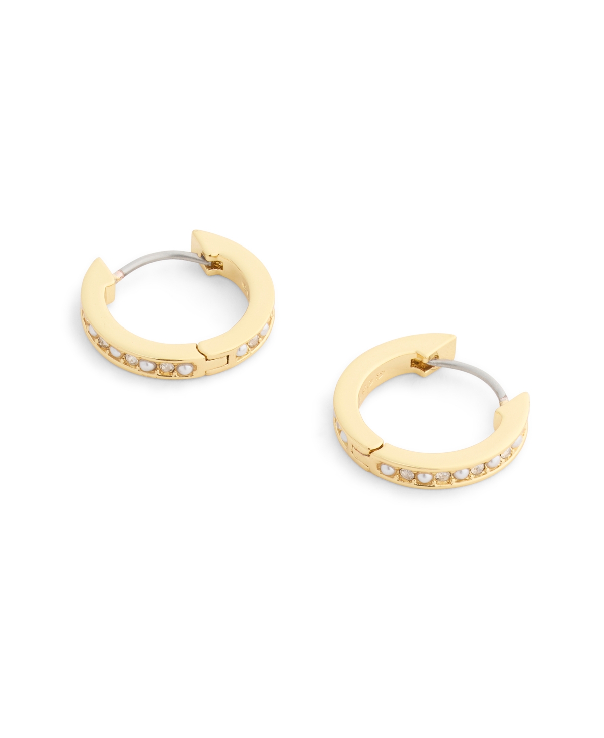 Coach Faux Stone Classic Mother of Pearl Huggie Earrings