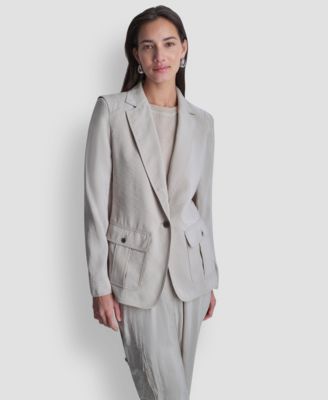 Women's Peak Lapel Collar Sueded Fuji Blazer