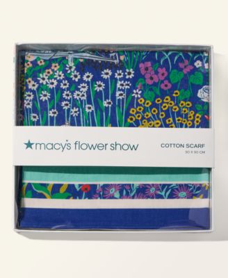Flower Show Scenic Print Cotton Scarf