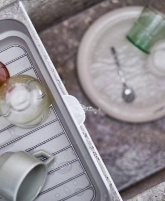 Extend Steel Plus 6.75" Expandable Dish Rack with Wine Glass Holder