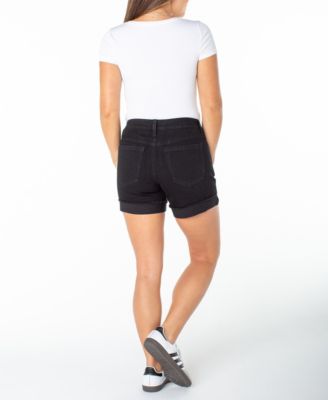 Women's Fray Zip-Fly Button Flip Cuff Shorts