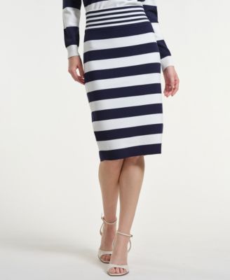 Women's Striped Pull-On Skirt