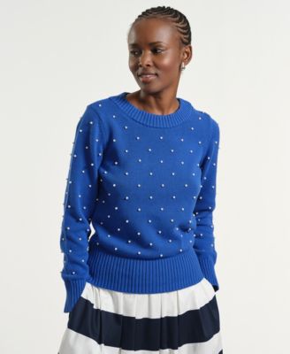 Women's Beaded Crew Neck Sweater