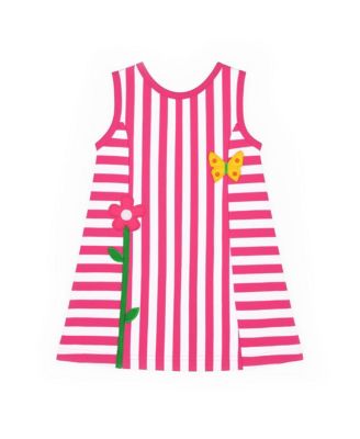 Toddler Girls Stripe Knit Dress With Flower