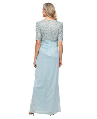 Women's Embellished Puff-Sleeve A-Line Dress