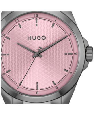 Men's Seam Quartz Ionic Plated Grey Steel Watch, 42.5mm