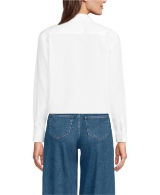 Women's Petite No Iron Boxy Cropped Shirt