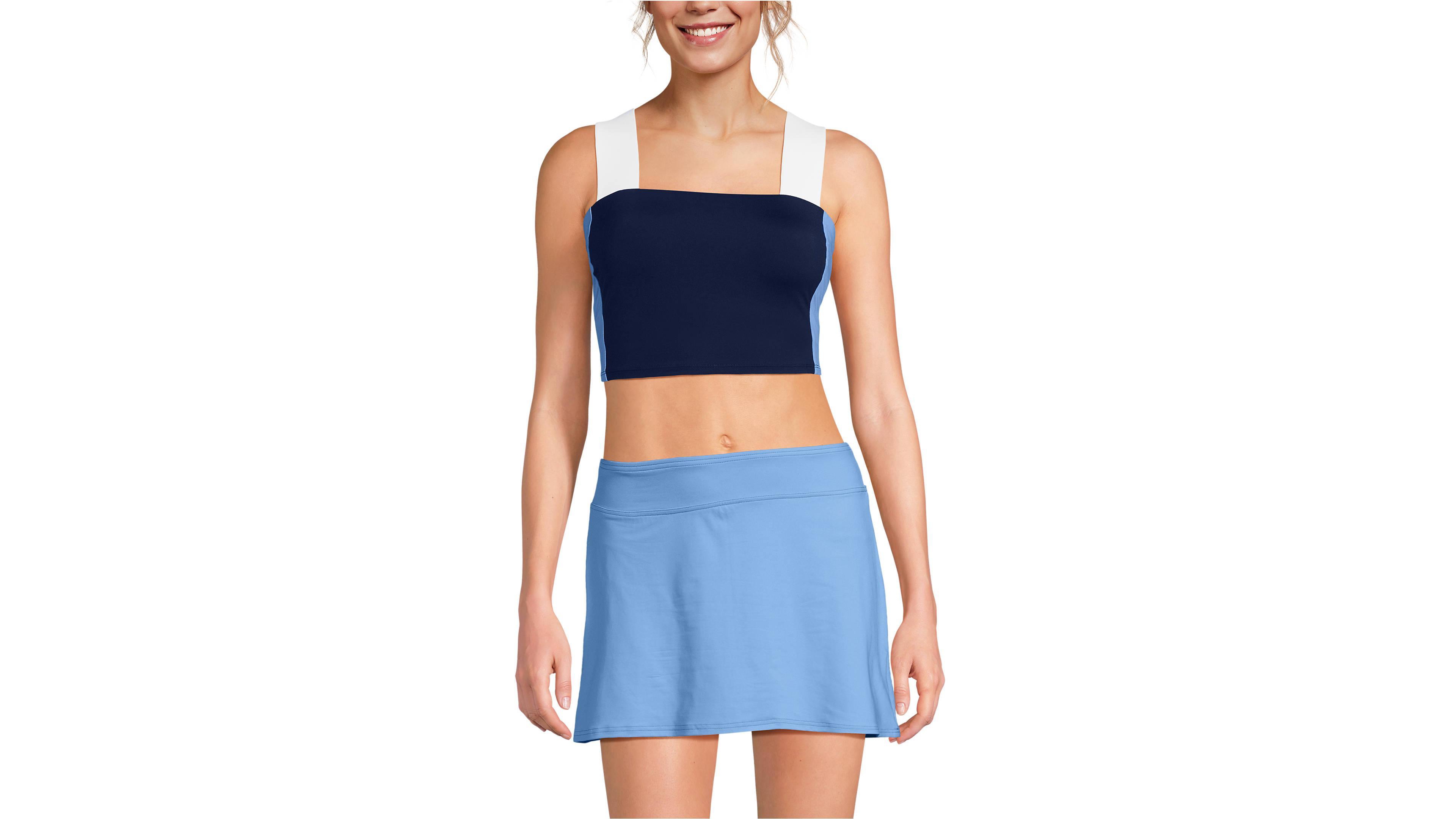 Lands' End Women's Square Neck Midkini Top 16.75"