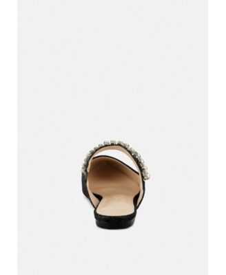 GEODE Pearl Embellished Slip On Mules