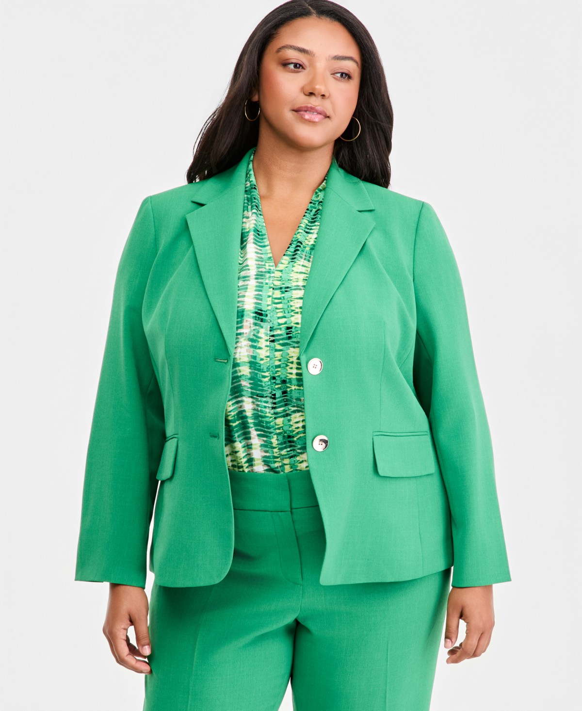 Женские Kasper Plus Size Two-Button Blazer — фото 1